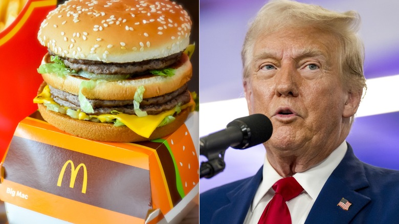 Donald Trump and Big Mac split image