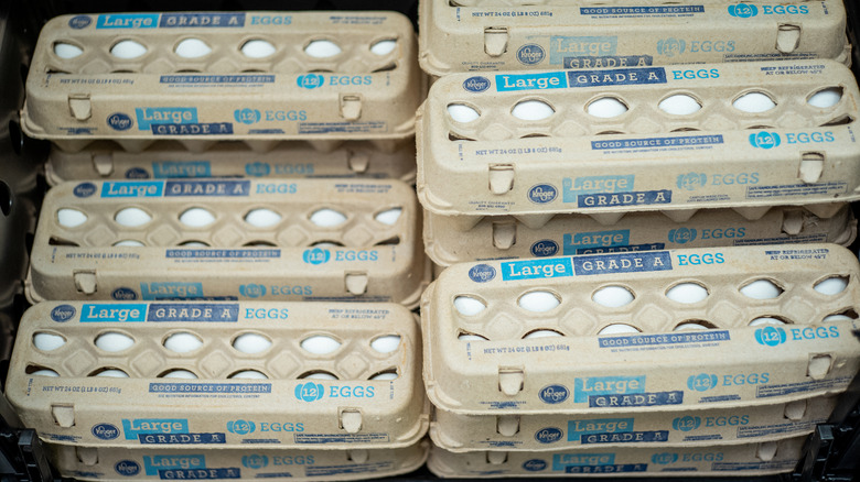 cartons of large white eggs