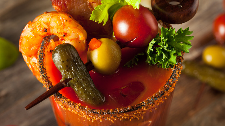 Bloody Mary with toppings