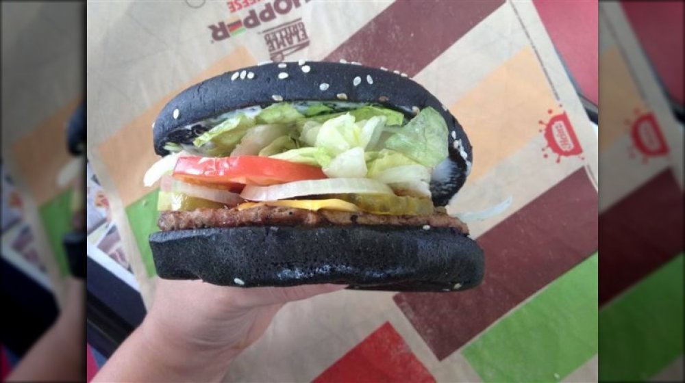 Black bun on Halloween Whopper