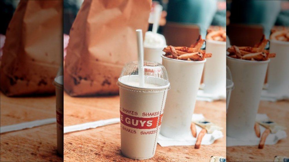 Five guys shake with fries 