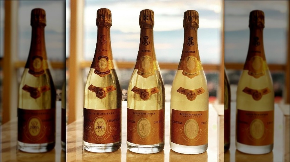 Bottles of Cristal Champagne