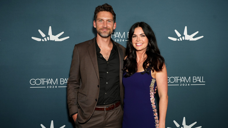 Katie Lee posing for cameras with Ryan Biegel