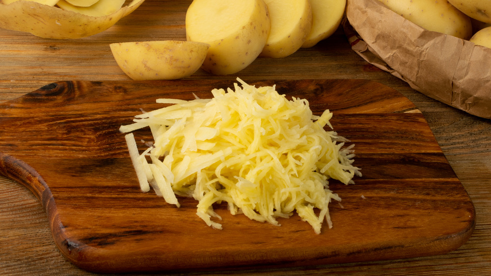 shredded potatoes for making hash browns