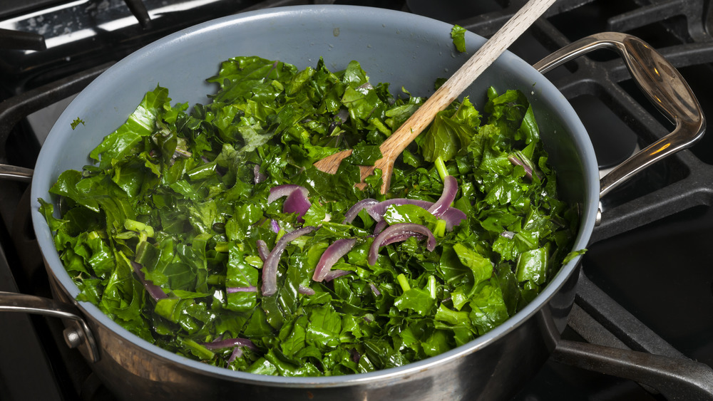 Kale on stove