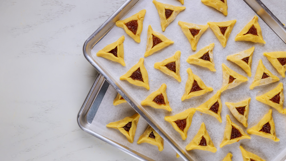 Baking hamantaschen for Purim