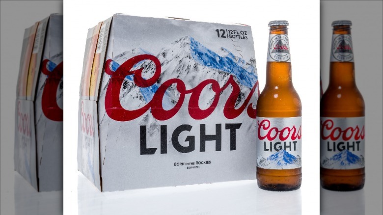 12-pack coors light bottles