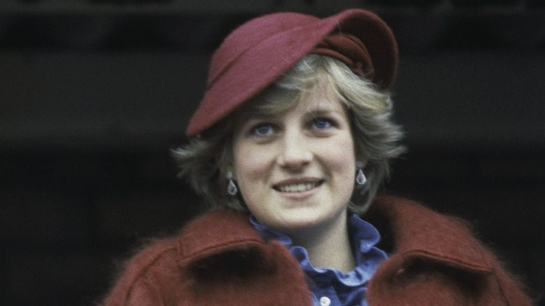 Princess Diana bundled up