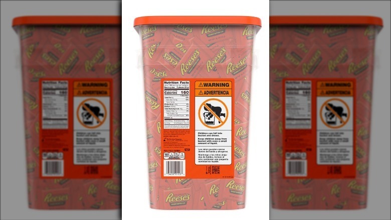 Reeses bucket Safety and nutrition label 