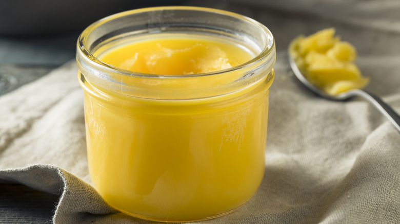 ghee in a glass jar