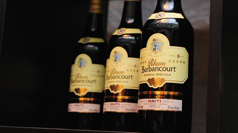 Black bottles of Rhum Barbancourt 8-year