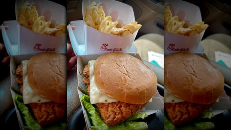 Chick-fil-A chicken sandwich and fries