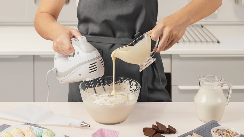 Man making whipped cream