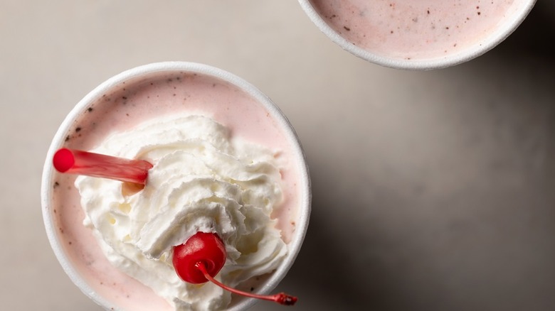 The beloved Peppermint Chocolate Chip milkshake