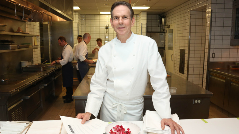 Chef Thomas Keller in the kitchen of his restaurant