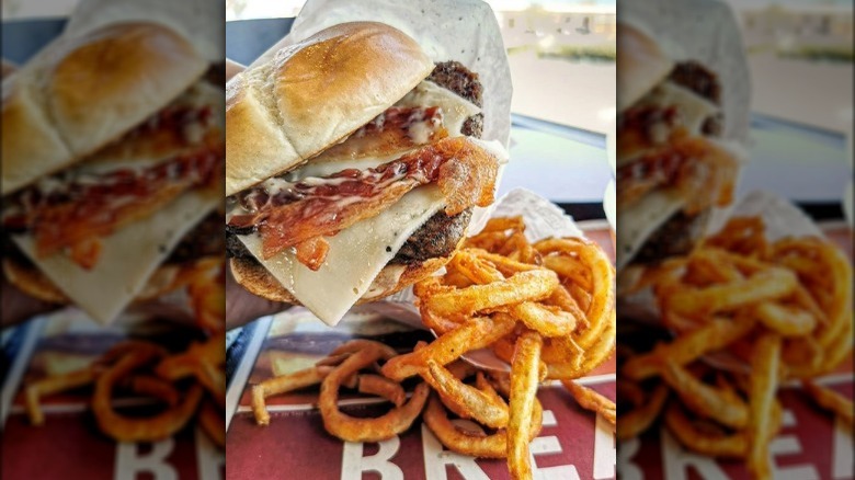 Burger and fries from Jack in the Box