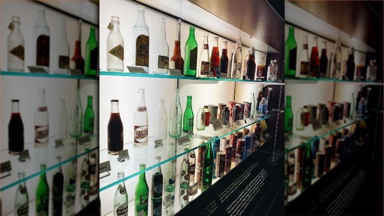 Bottles in the Dr Pepper museum