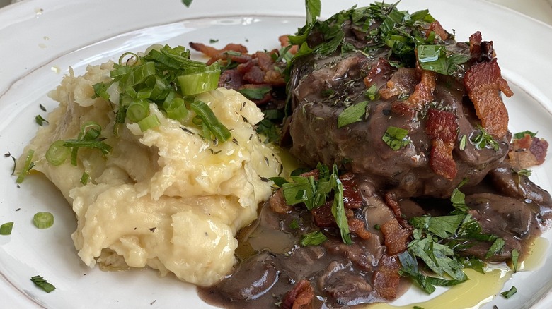 Bobby Flay's take on a traditional Salisbury Steak