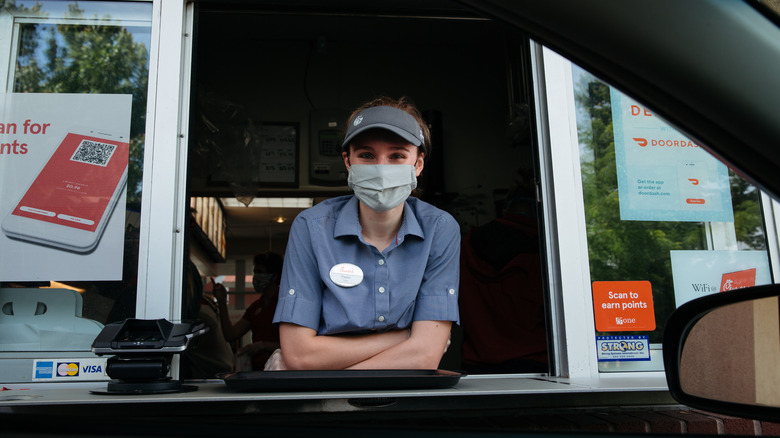 Chick-Fil-A employee at Drive-Thru