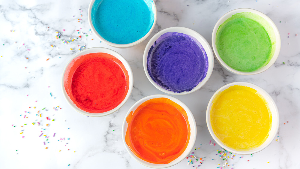 coloring batter for rainbow cake