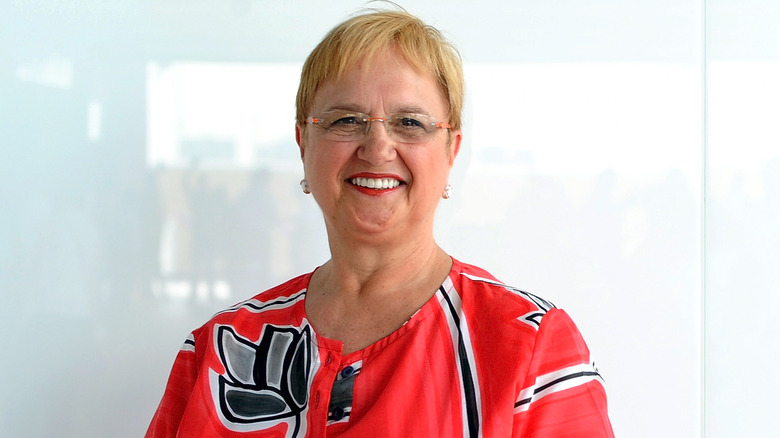 Lidia Bastianich in red