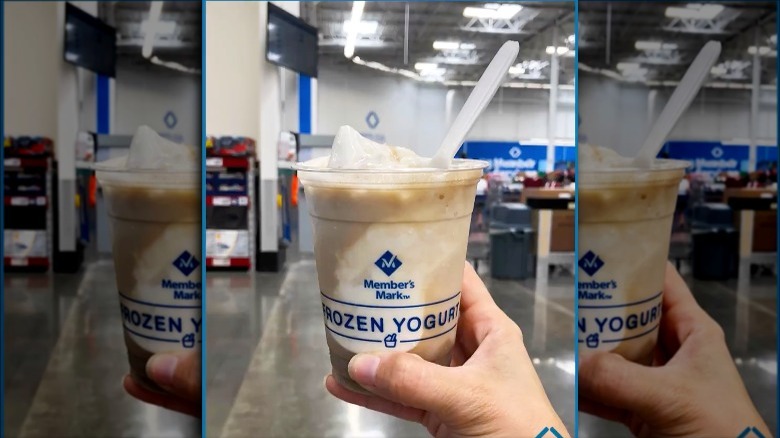 Person holding a Sam's Club root beer float