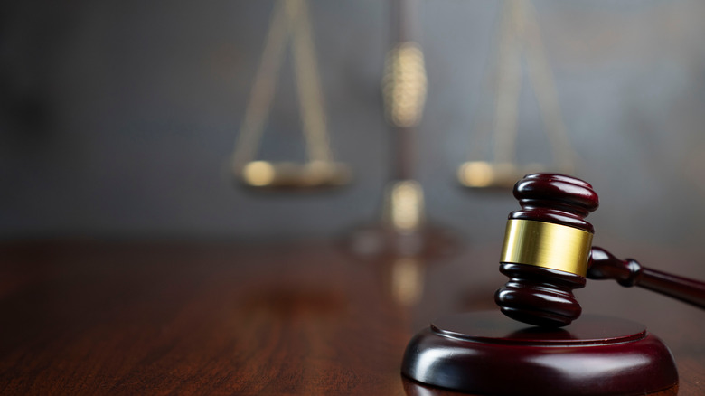 Gavel on judge's desk