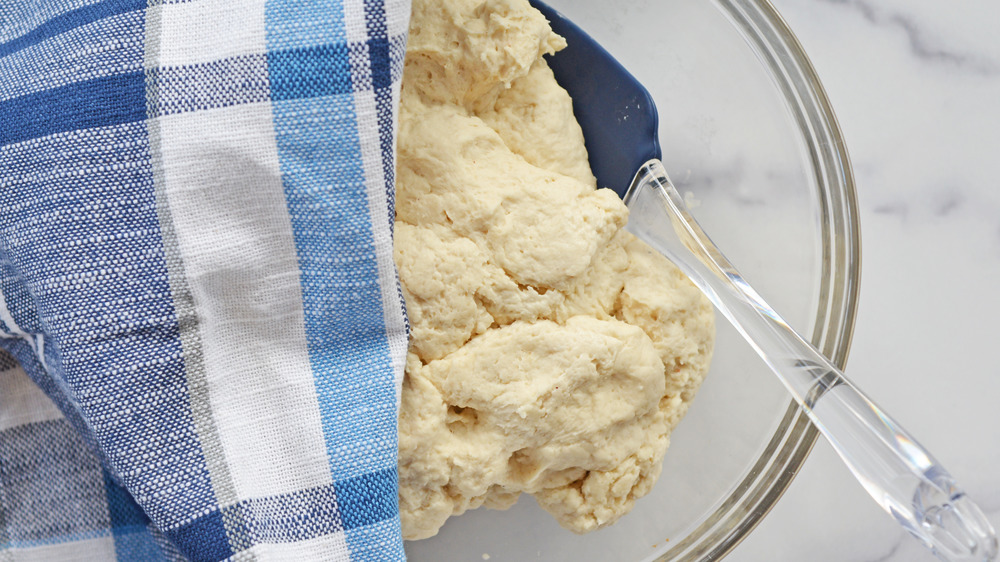 Sopapilla dough resting in bowl