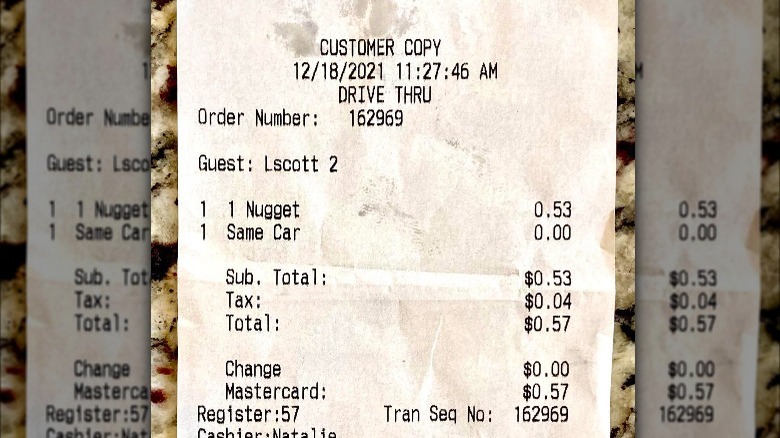 Chick-fil-A receipt on Reddit