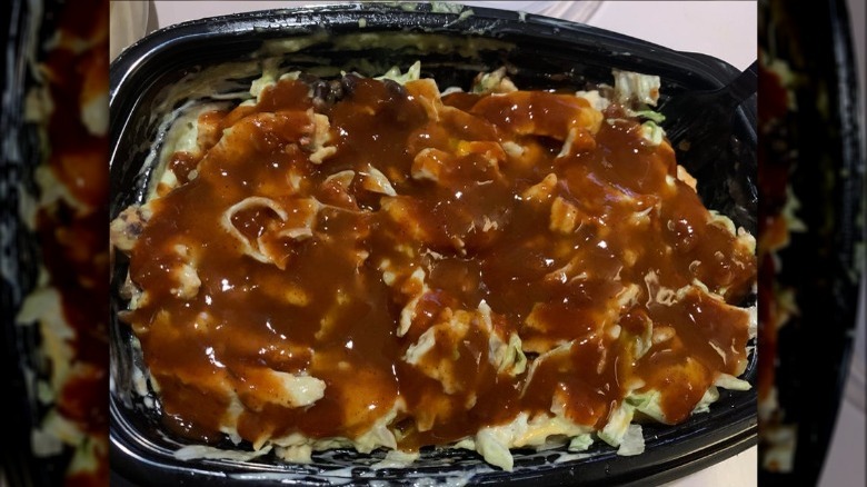Taco Bell Power Bowl with hot sauce from Reddit
