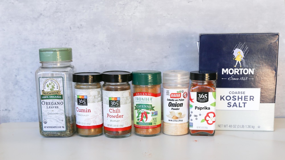 taco seasoning ingredients on counter