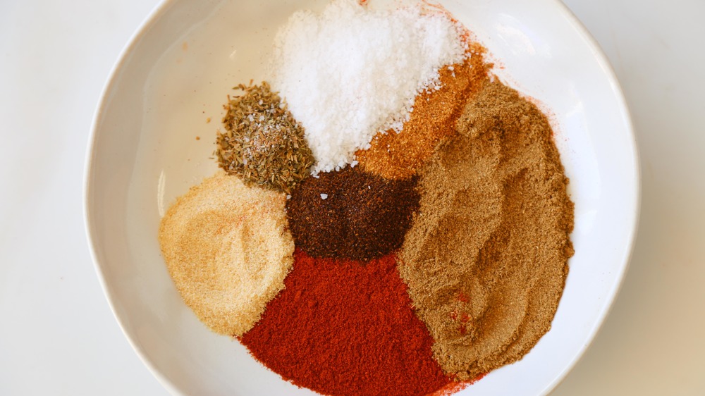 taco seasoning spices on plate