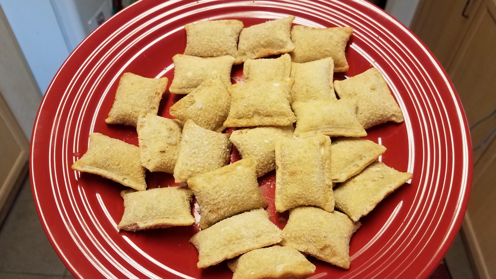 Pizza rolls on a plate