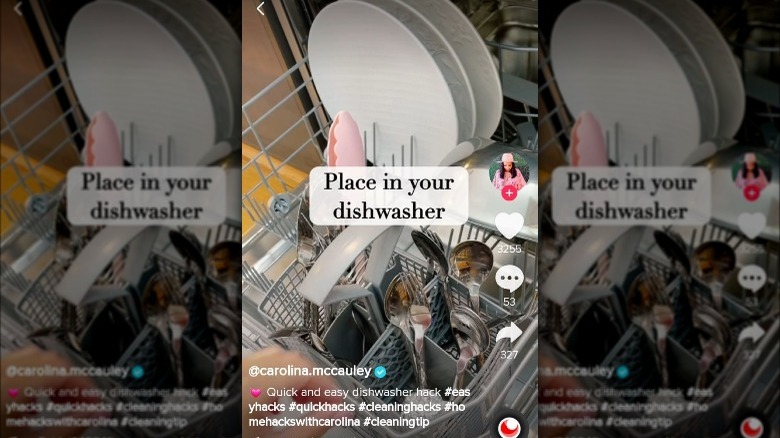 Dishes and silverware in the dishwasher