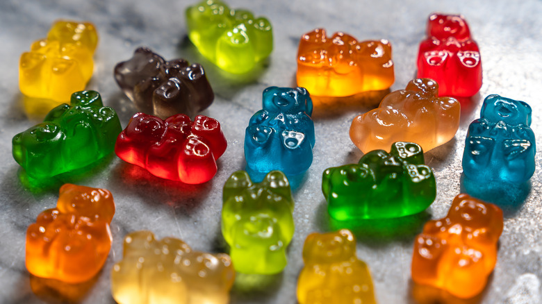 Gummy bears in different colors