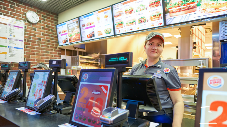 Burger King employee behind the counter