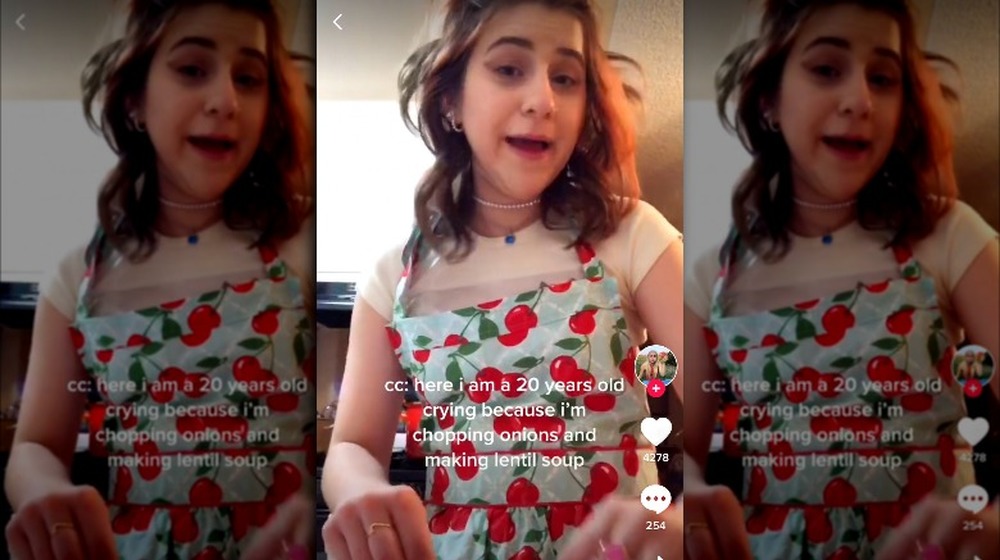 TikTok user cries while chopping onions