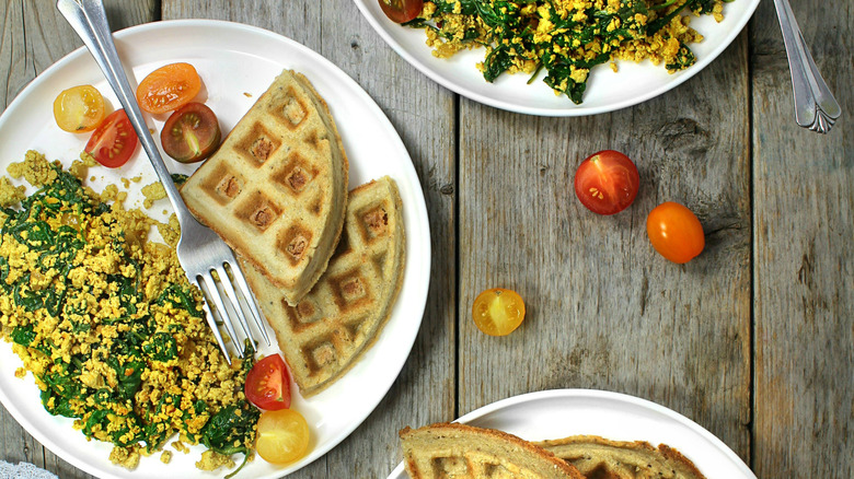 Tofu waffle scramble