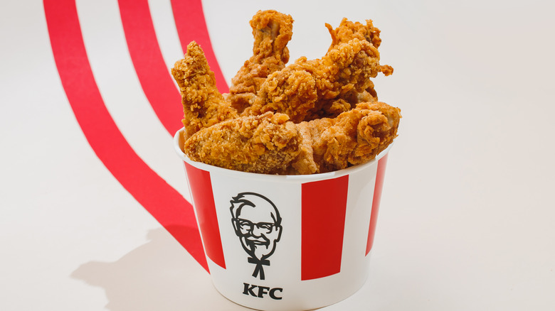 A bucket of Kentucky Fried Chicken