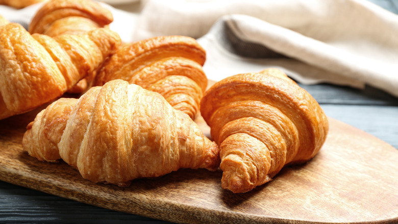 Croissants on a table