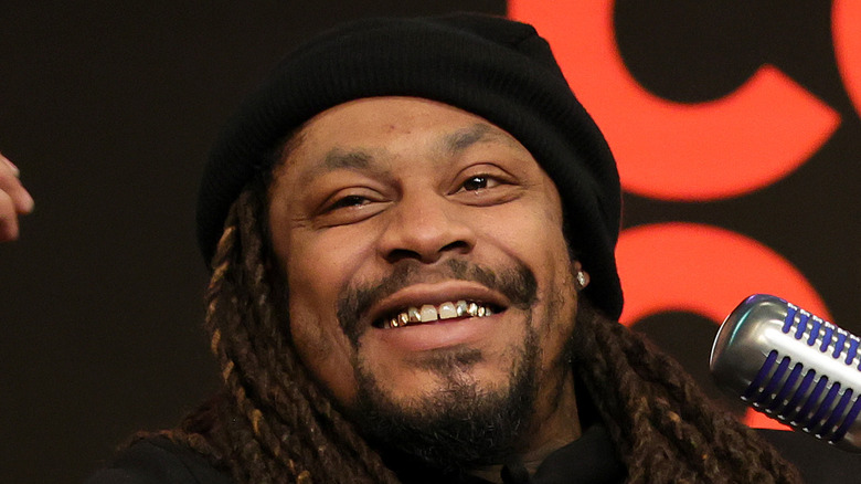 Marshawn Lynch smiling