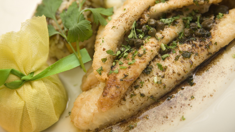 Dover sole with capers, lemon