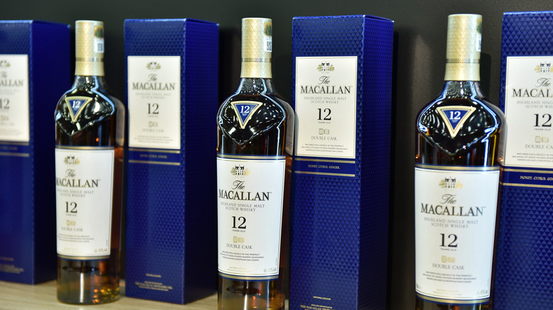 Bottles of Macallan Scotch whisky