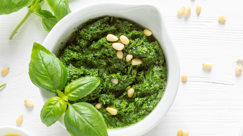 Pesto with pine nuts