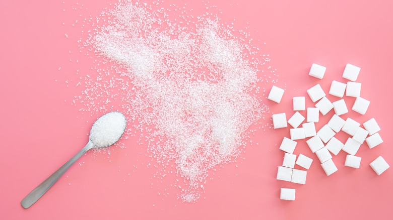 Granulated sugar and sugar cubes