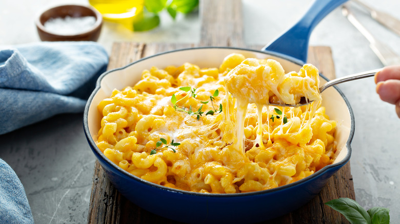A bowl of mac and cheese