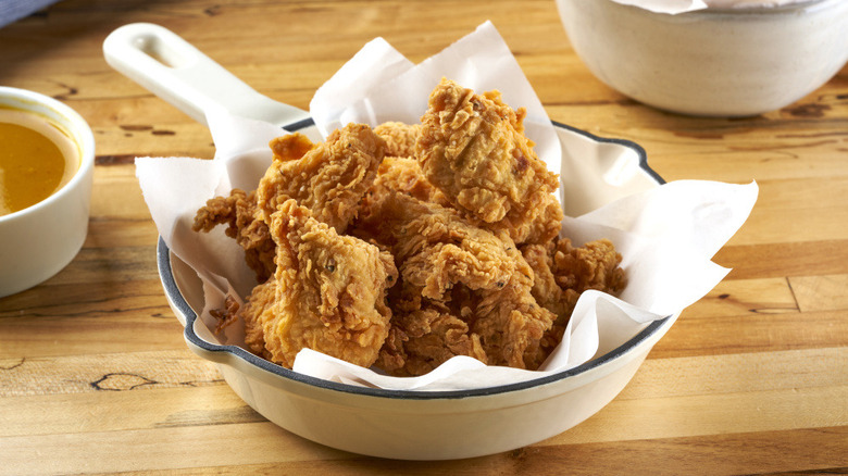 A bowl of chicken from Roots Chicken Shak