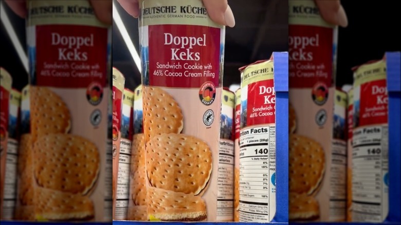 package of doppel keks sandwich cookies from aldi