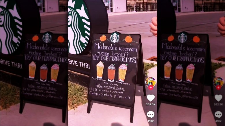 Starbucks sandwich board sign