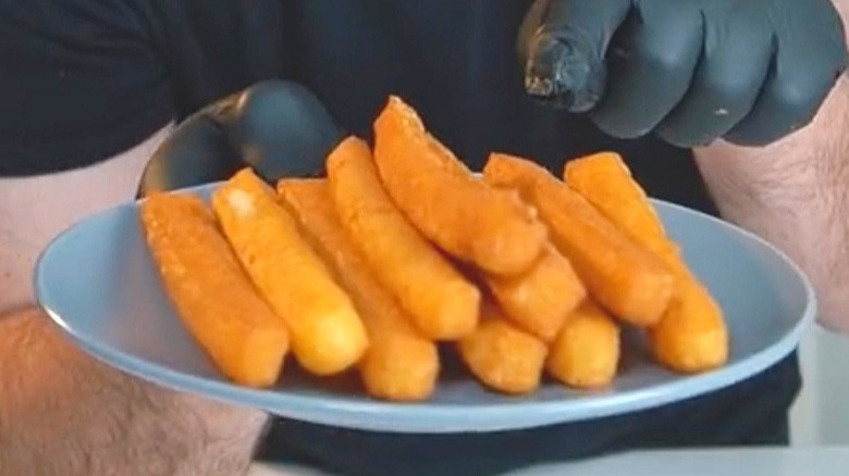 potato cheese sticks on plate